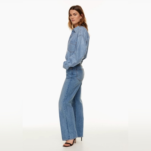 Aritzia Denim Forum Farrah Hi-Rise Wide Leg Jeans Sz 27 Short (28 Length) - Picture 7 of 14